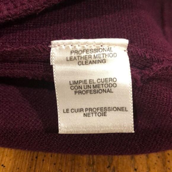 Jones NY Brown Suede Sweater Jacket Plum Knit Back and Sleeves 1X - Picture 6 of 6